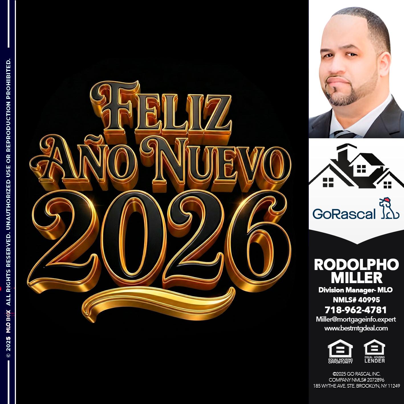 FELIZ año nuevo - Rodolpho Miller -Division Manager- MLO