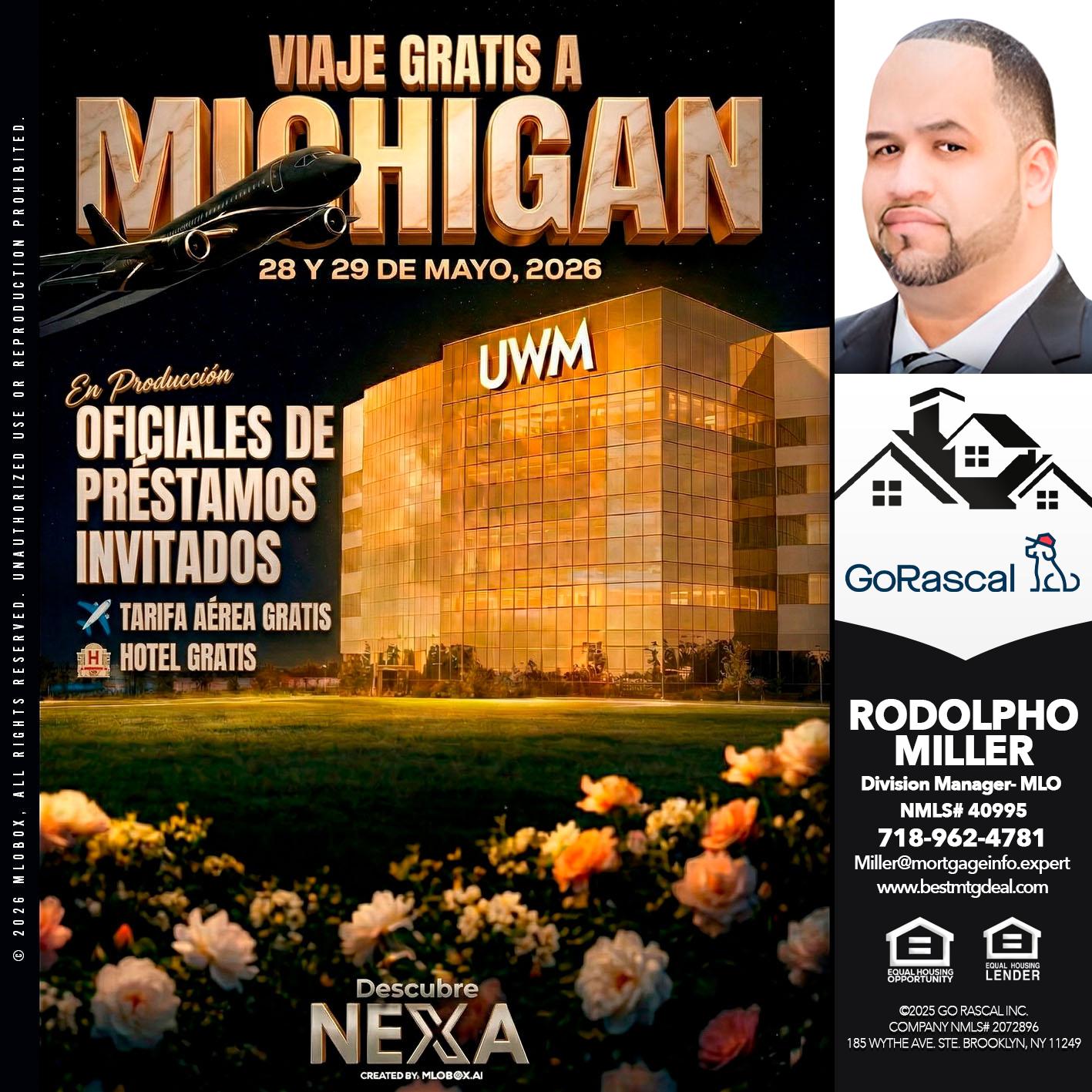 MICHIGAN VIAJE - Rodolpho Miller -Division Manager- MLO