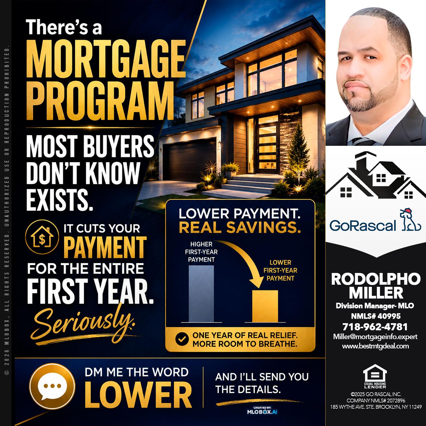 mortgage programs - Rodolpho Miller -Division Manager- MLO