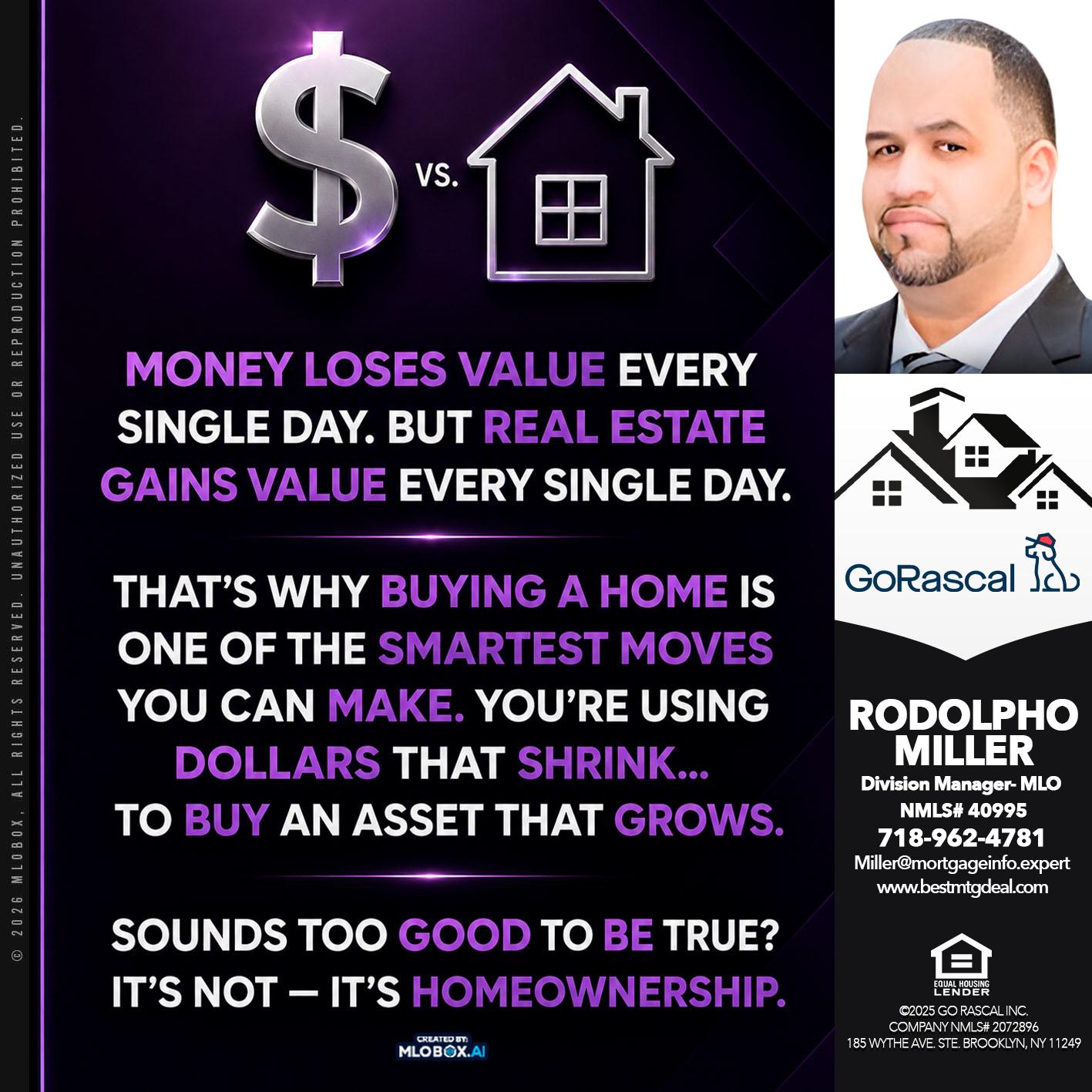 money loses - Rodolpho Miller -Division Manager- MLO