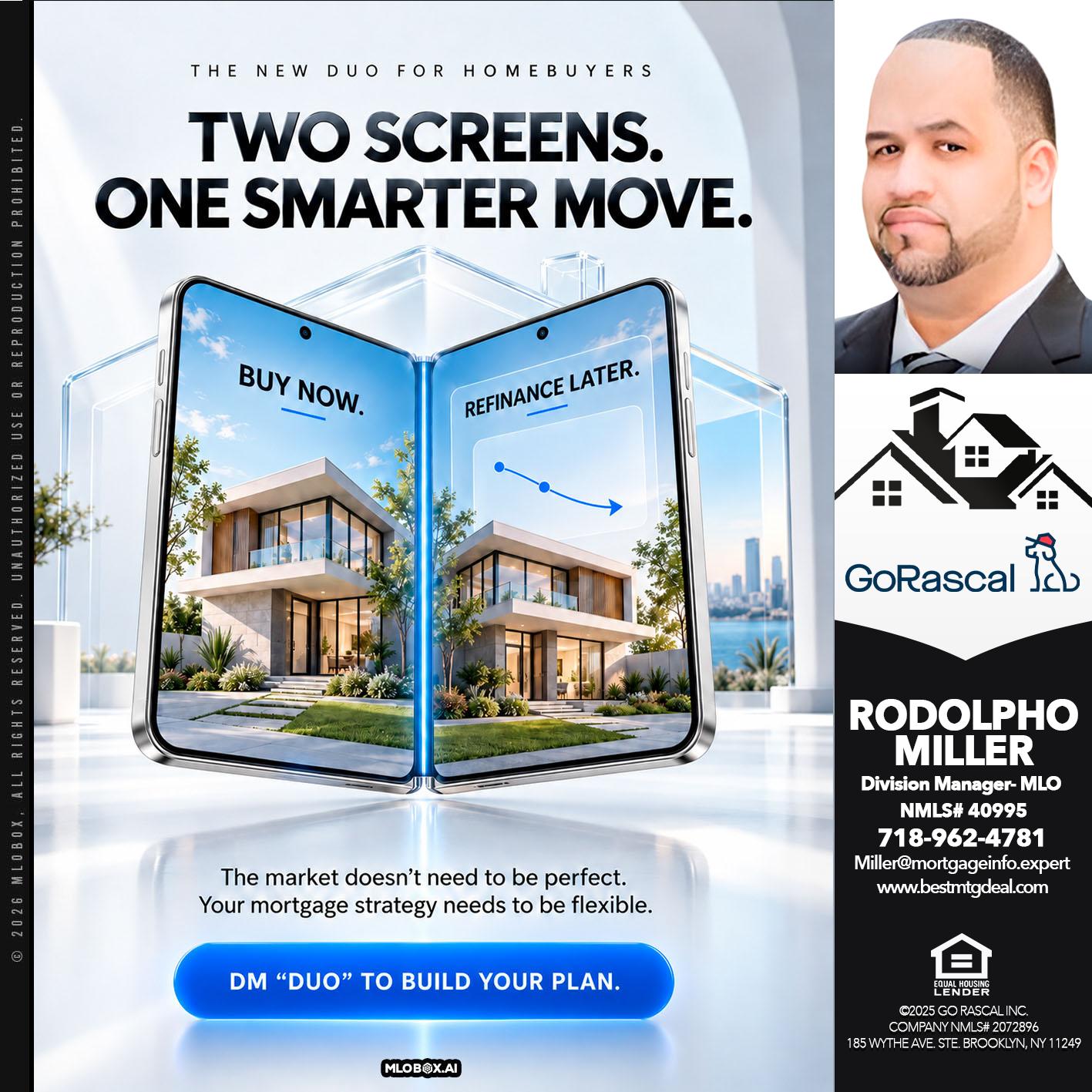 TWO SCREENS - Rodolpho Miller -Division Manager- MLO