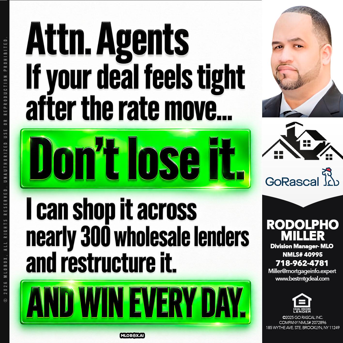agents - Rodolpho Miller -Division Manager- MLO